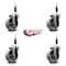 Service Caster 4'' Semi Steel Wheel Swivel 7/8'' Expanding Stem Caster Set, 4PK SCC-EX20S414-SSS-78-4 - alternate 2